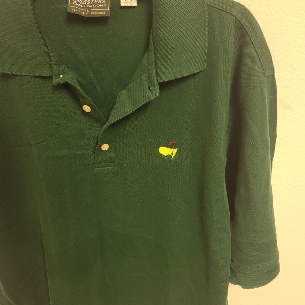 Masters Collection Polo Large Emerald Green 100% Cotton Golf Shirt - Like New